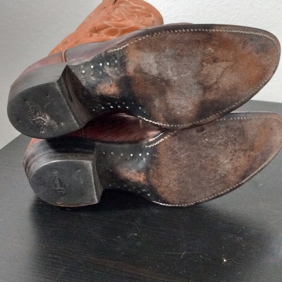 Justin 9.5D Mens Lizard Classic Western Boots Tan Style 8306 - Picture 14 of 15